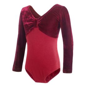 Long Sleeve Red Dance Dress Gymnastics Leotards Ballet Leotards for Girls