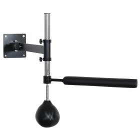 Soozier Wall Mount Reflex Boxing Trainer with 360Â° Rotating Rapid Boxing Bar Punching Ball Black Home Gym Equipment