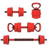 Soozier 4-in-1 Adjustable Weights Dumbbell Sets, Used as Barbell, Kettlebell, Push up Stand, Free Weight Set for Men & Women Home Gym Training, 44LBS
