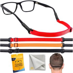 Glasses Strap Holder 13.5 inch 3 Adjustable Eyeglasses Strap Lanyards No Tail Sunglasses Strap for Men Women Anti Slip Eye Glasses Holders Around Neck