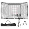 Soozier Baseball Net with Strike Zone, Tee, Caddy and Carry Bag for Pitching and Hitting, Portable Softball and Baseball Training Equipment
