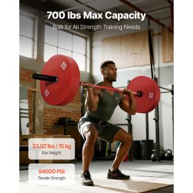 6FT Barbell Bar, Fits 2-Inch Weight Plates, Barbell Bar with Knurled Grip for Strength Training, Weightlifting, Squat, Deadlift, Bench Press, Curl