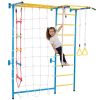 VEVOR Indoor Jungle Gym for Toddlers, 7-in-1 Climbing Playset with Carbon Steel Swedish Ladder, Wall Ladder, Pull-Up Bar, Rope Ladder