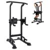 Pull Up Bar, 330 LBS Power Tower Dip Station, Workout Dip Station with H-Shaped Stable Base & Back Pad