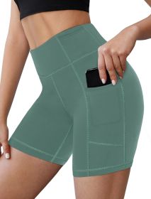 NSQTBA Womens Shorts Running Yoga Spandex Shorts for Summer Clothes Green S