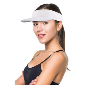 White Visor Hats for Women and Men, One Size. Stretchable Women Visor Hats for Summer with Elastic Band