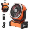 Portable Fan Rechargeable 9 inch, Battery Powered Fan with LED Lantern, 4 Speeds Adjustable & 45Â°/90Â°Automatic Swivel & Timer