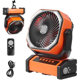 Portable Fan Rechargeable 9 inch, Battery Powered Fan with LED Lantern, 4 Speeds Adjustable & 45Â°/90Â°Automatic Swivel & Timer