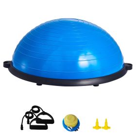 Half Exercise Ball Trainer, 23 inch Balance Ball Trainer, 660lbs Capacity Stability Ball, Yoga Ball with Resistance Bands & Foot Pump