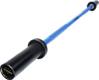 Blue Olympic Barbell Bar, 4Ft Solid Chrome Weight Bar with Bearings, 400Lbs Capacity Weightlifting Bar for Home Gym Workout Strength Training Squat