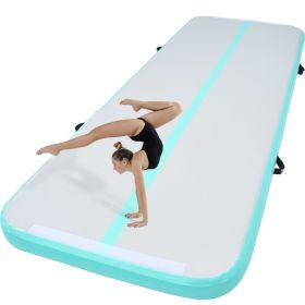 VEVOR Gymnastics Air Mat, 4 inch Thickness Inflatable Gymnastics Tumbling Mat, Tumble Track with Electric Pump