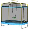 Qaba 3-in-1 Trampoline for Kids, 6.9' Kids Trampoline with Net, Light Blue