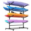 82"H Kayak Storage Rack, Heavy Duty Freestanding Kayak Storage Rack â€“ Adjustable 8 Kayak Stand with Wheels for Garage, Indoor & Outdoor Use