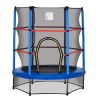 Outsunny 4.5FT Kids Trampoline, Blue, with Safety Enclosure Net and Springless Design, Steel Frame, for Ages 3 to 6