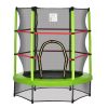 Outsunny 4.5FT Green Kids Trampoline with Safety Enclosure Net, Springless Design, for Ages 3 to 6