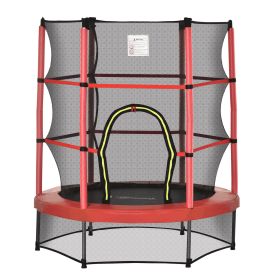 Outsunny 4.5FT Trampoline Jumping with Enclosure Net Springless Design and Safety Pad, Kids Trampoline for Ages 3 to 6
