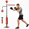 Soozier 4.6'-6.7' Speed Bag Boxing Bag Stand, Reflex Bag Boxing Training Equipment, Speed Punching Bag, Red