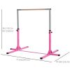 Professional Gymnastics Bar for Kids, Toddler Home Gymnastics Equipment with 13-level Adjustable Height, Pink
