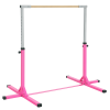 Professional Gymnastics Bar for Kids, Toddler Home Gymnastics Equipment with 13-level Adjustable Height, Pink