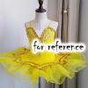 Girls Ballet Tutu Dress Kids Ballet Dance Dress Sequined Beads Yellow Ballet Dress