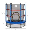 Outsunny 4.5FT Kids Trampoline, Blue, with Safety Enclosure Net and Springless Design, Steel Frame, for Ages 3 to 6