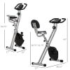 Soozier Foldable Upright Training Exercise Bike Indoor Stationary X Bike with 8 Levels of Magnetic Resistance for Aerobic Exercise, Grey