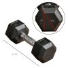 Soozier Rubber Hex Dumbbell Set 15lbs Pair for Home Gym Strength Training Black