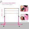 Professional Gymnastics Bar for Kids, Toddler Home Gymnastics Equipment with 13-level Adjustable Height, Pink