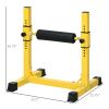 Soozier Bulgarian Split Squat Stand with 12-Level Single Leg Squat Roller, for Lower Body Strength Training, Yellow