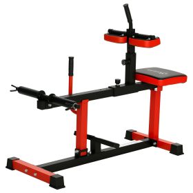 Soozier Adjustable Steel Seated Calf Raise Exercise Strength Training Gym Equipment, Red