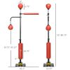 Soozier 4.6'-6.7' Speed Bag Boxing Bag Stand, Reflex Bag Boxing Training Equipment, Speed Punching Bag, Red