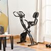 Soozier Exercise Bike Folding Upright Recumbent Stationary Cycling w/ Resistance Band