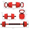 Soozier 4-in-1 Adjustable Weights Dumbbell Sets, Used as Barbell, Kettlebell, Push up Stand, Weight Set for Home Gym Training, 55LBS