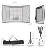 Soozier Baseball Net with Strike Zone, Tee, Caddy and Carry Bag for Pitching and Hitting, Portable Softball and Baseball Training Equipment