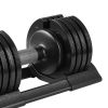 52LBS Adjustable dumbbell steel and plastic(Rubber coated dumbbell)