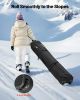 VEVOR Ski Roller Bag, Up to 68.9 in/175 cm, Padded Snowboard Bag with Wheels for Air Travel, 600D Waterproof Oxford Fabric, with Adjustable Straps