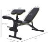 Soozier Adjustable Workout Bench with Leg Extension and Curl, Ergonomic Foam, Dumbbell Bench for Home, Comfortable Padding