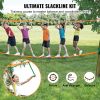 VEVOR Slackline Kit with Training Line, 60 ft Backyard Slack Line Equipment, Easy Setup Tight Rope for Kids Adults