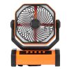 Portable Fan Rechargeable 9 inch, Battery Powered Fan with LED Lantern, 4 Speeds Adjustable & 45Â°/90Â°Automatic Swivel & Timer