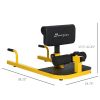 Soozier 3-in-1 Multifunctional Padded Push Up Sit Up Deep Sissy Squat Machine Yellow