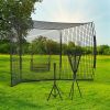 Soozier Baseball Net with Strike Zone, Tee, Caddy and Carry Bag for Pitching and Hitting, Portable Softball and Baseball Training Equipment