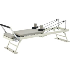 VEVOR Foldable Pilates Reformer, Pilates Workout Machine for Home Gym Studio Use, Pilates Bed with Dual Resistance- Spring & Cord