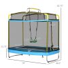 Qaba 3-in-1 Trampoline for Kids, 6.9' Kids Trampoline with Net, Light Blue