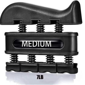 1pc Finger Trainer; Hand Grip Rehabilitation Exercise; Portable Finger Strength Training Equipment For Guitar Practice Rock Climbing Training And Phys (Color: Black)