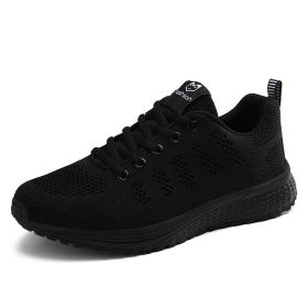 New Women Fashion Running Sneakers Platform Solid Color Flats Ladies Shoes Casual Breathable Wedge Heel Women Walking Sneaker (Color: 1721-black, Shoe Size: 35)