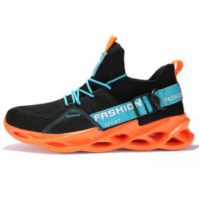 Women and Men Sneakers Breathable Running Shoes Outdoor Sport Fashion Comfortable Casual Couples Gym Mens Shoes Zapatos De Mujer (Color: G133 Black Orange, Shoe Size: 42)