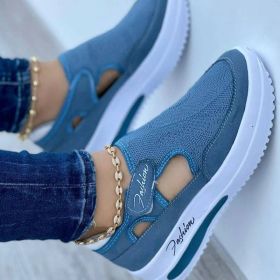 Womens Sneakers Casual Shoes Ladies Running Shoes Female Platform Shoes Mesh Breathable Comfort Women Sport Shoes Tennis (Color: Blue, Shoe Size: 41)