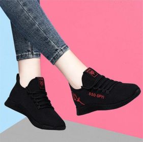 Women's Breathable Non-slip Platform Fashion 2022 Autumn New Casual Shoes Korean Running Shoes Black Sneakers shoes for women (Color: 551red, Shoe Size: 40)