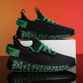 New Women Fashion Running Sneakers Platform Solid Color Flats Ladies Shoes Casual Breathable Wedge Heel Women Walking Sneaker (Color: G183-1-Black green, Shoe Size: 35)