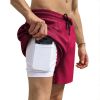 Men's 2 in 1 Running Shorts Athletic Shorts with Liner